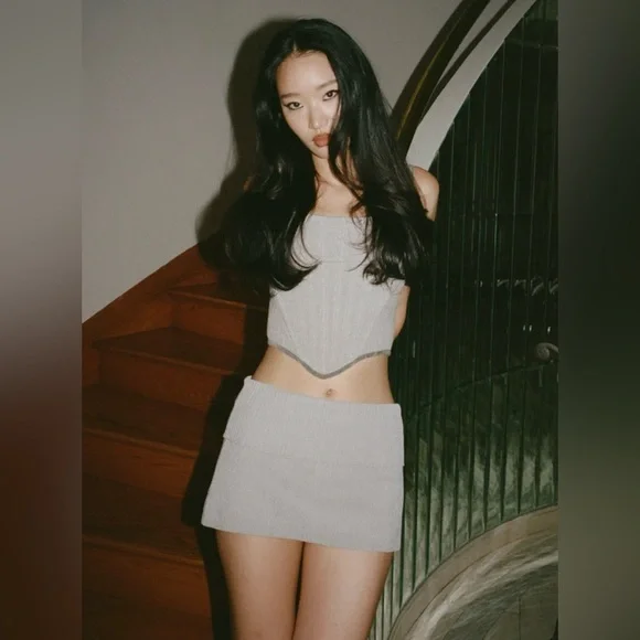 With Jéan June Corset Top Grey Size S NWT - Picture 9 of 15